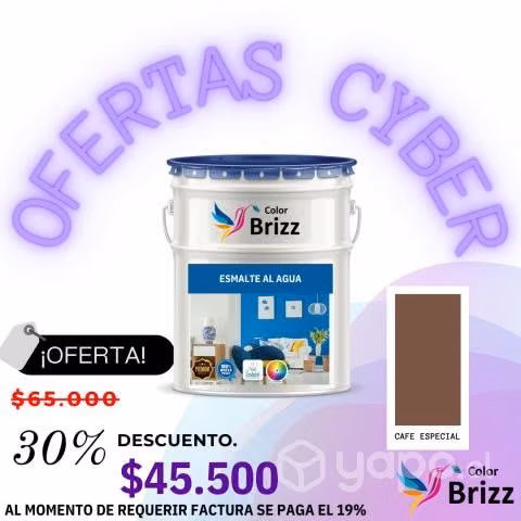 Esmalte al agua tineta 16 l al 30% de descuento