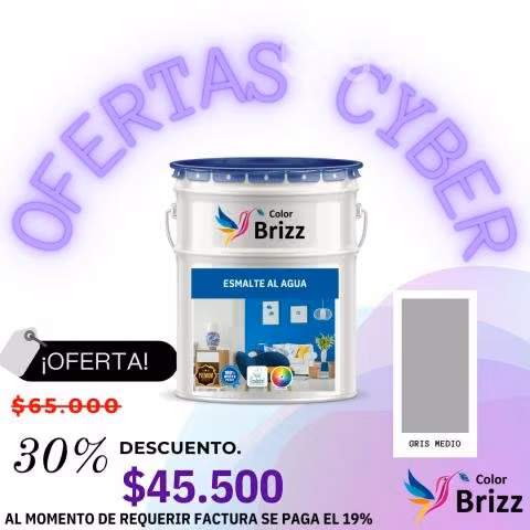 Esmalte al agua tineta 16 l al 30% de descuento