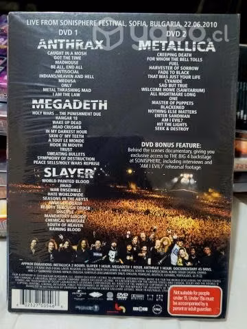 Dvd "the big 4" metallica slayer anthrax megadeth