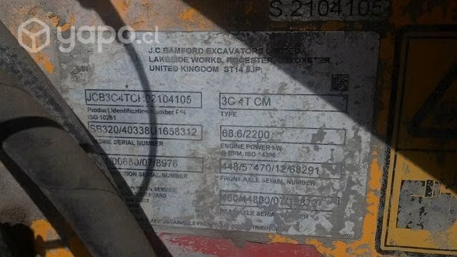 Retroexcavadora JCB 3C, cilindro hidráulico - Imagen 1