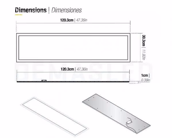 Panel Led Pack 5 unidades 120x30 Cm - Imagen 3