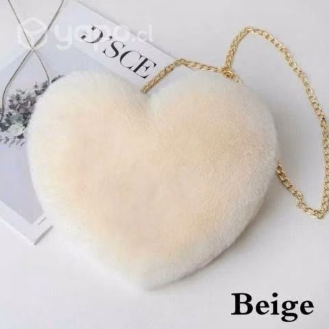Cartera en Forma de Corazón de Felpa