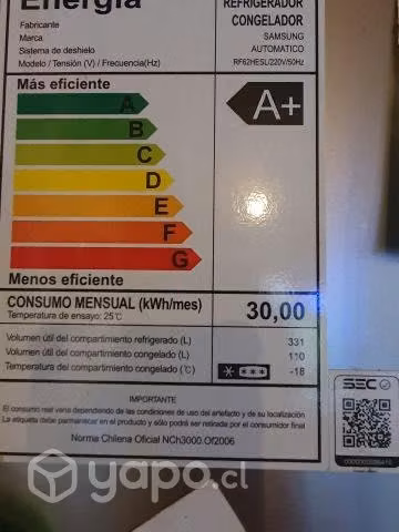 Refrigerador/congelador Samsung no frost 435 litro
