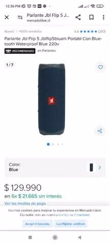 Parlante Jbl flip 5 original, usado y en buen esta