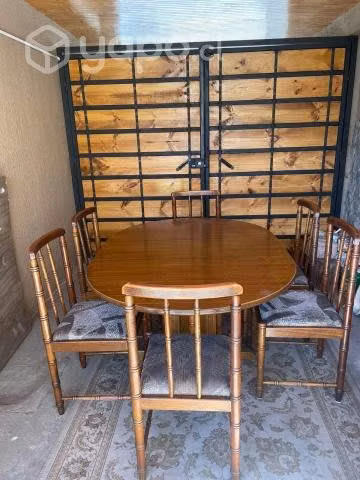Comedor ovalado firme con 6 sillas