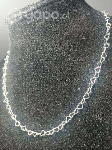 Cadena de plata ley 925, estilo corazón - Imagen 3