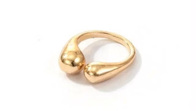 Anillos de Acero Bañado en Plata y Bañado en Oro