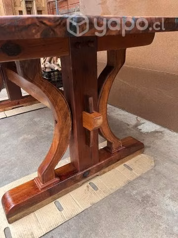 Mesa rústica de roble con resina epoxica - Imagen 4