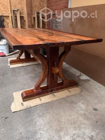Mesa rústica de roble con resina epoxica - Imagen 3