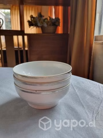 Vajilla thomas blanca con borde plateado - Imagen 5