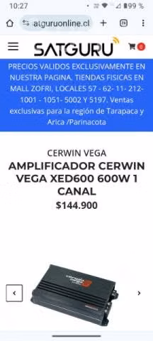 Amplificador Cerwin vega Mobile 600w
