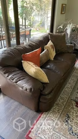 Sofa cuero natural 3 cuerpos italiano - Imagen 2