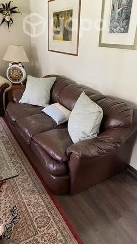 Sofa cuero natural 3 cuerpos italiano - Imagen 3