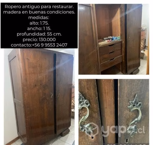 Ropero antiguo para restaurar - NUEVO PRECIO