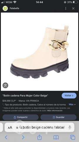Botines beige con cadena - Imagen 3
