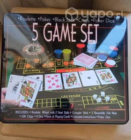 Juego de sobremesa Ruleta Poker, Black Jack, craps