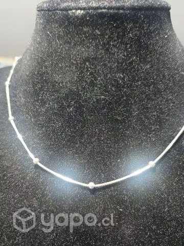 Cadena de plata Ley 925, tipo cola militar