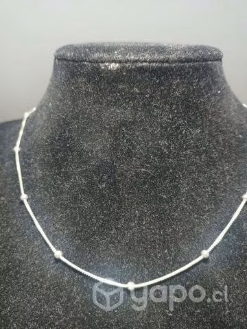 Cadena de plata Ley 925, tipo cola militar