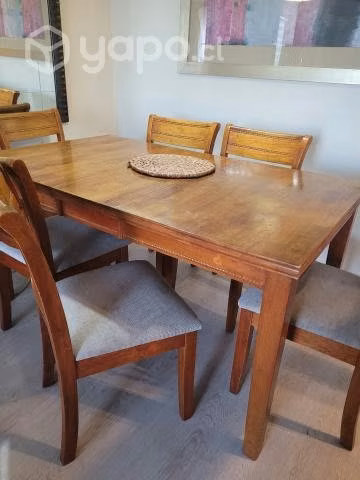 Comedor madera extensible 6 sillas