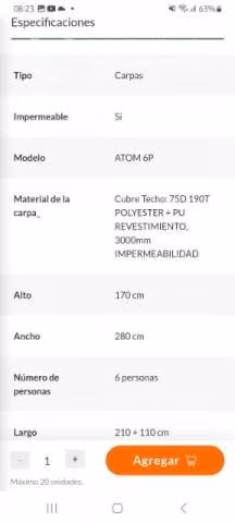 Carpa doite atom 6 personas - Imagen 2