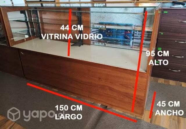 Vitrina de vidrio para exhibir productos