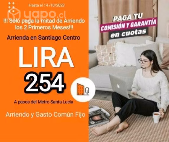 Arriendo en lira 254, santiago centro en promocion