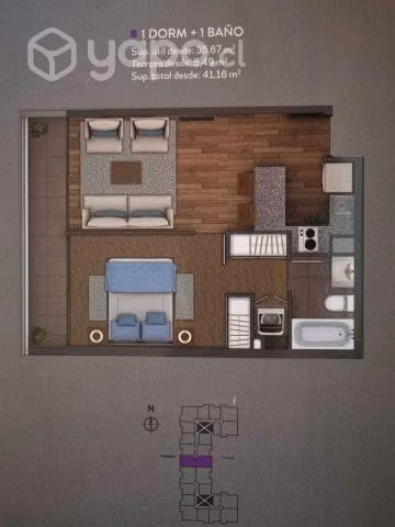 Excelente Dpto. 1 Dorm. a pasos del portal ñuñoa