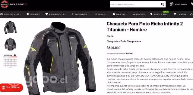 Chaqueta Moto Richa Infinity 2 Titanium hombre S - Imagen 4