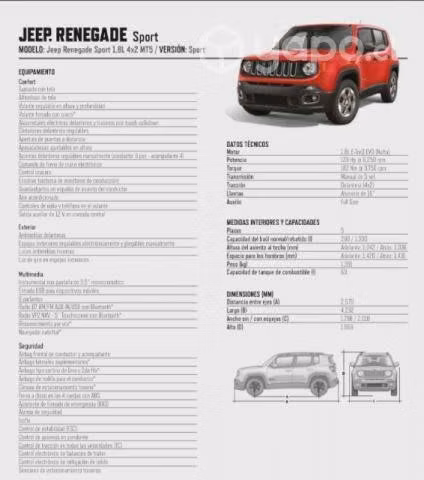 Vendo Jeep Renegade