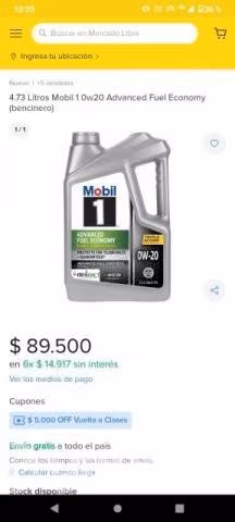 Aceite Ow20 mobil - Imagen 2
