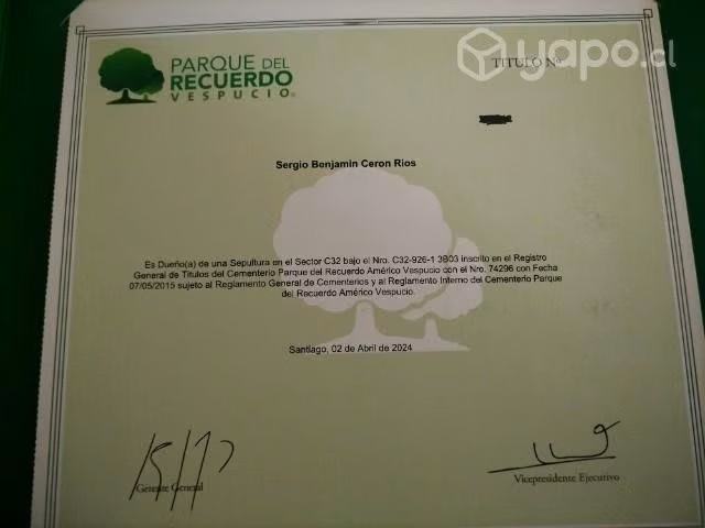 Se vende sepultura