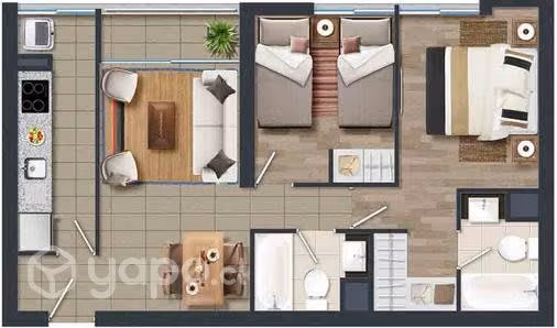 Departamento edificio Santa Elena 2D-2B. Est+bod