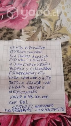 Vendo o permuto casa con amplio terreno