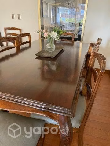 Juego comedor ampliable de madera 8 pers.Normando - Imagen 3