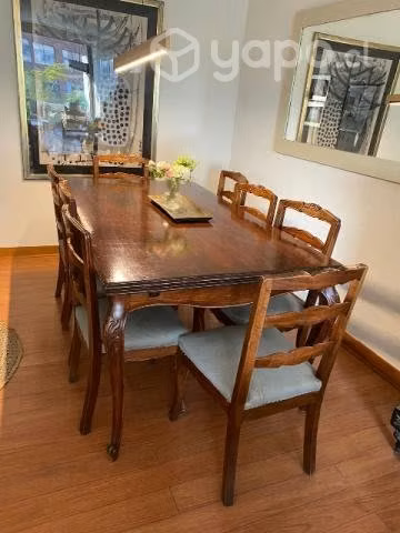 Juego comedor ampliable de madera 8 pers.Normando