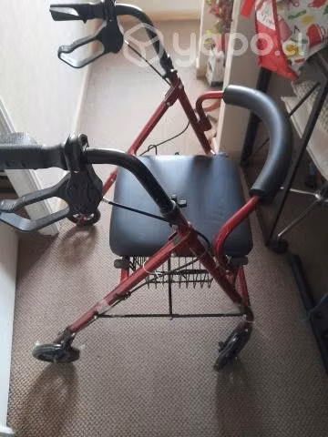 Andador para paseo 4 ruedas asiento y canastillo en  [Pte.Alto]