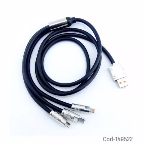 Cable USB 3 En 1 De USB A Micro 5 Pines, Iphone Y - Imagen 2