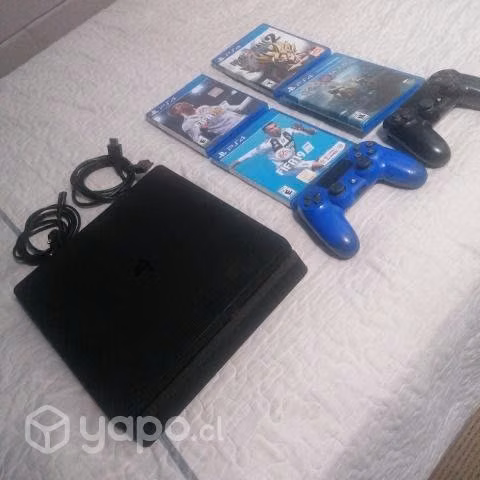 PS4 slim 1TB + 2 controles + 4 juegos - Imagen 2