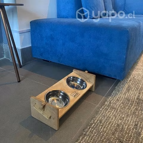 Comedero Armable en Altura de Madera para Gatos