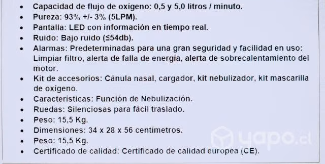 Concentrador de Oxígeno