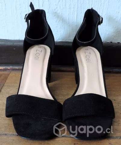 Sandalias Negras Gamuza