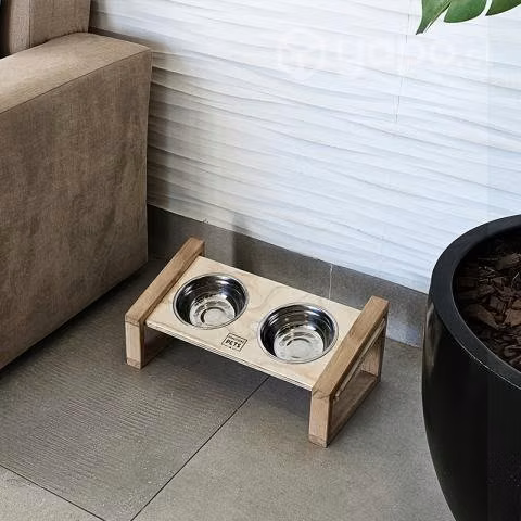 Comedero en Altura de Madera Perro Pequeño 12CM