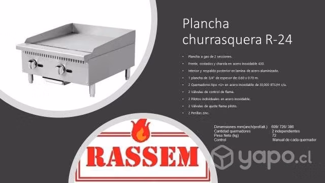 Churrasquera sobremesa RASSEM