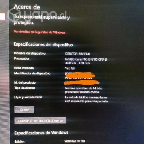 Pc completo I3 8100 16 de ram y 1050ti