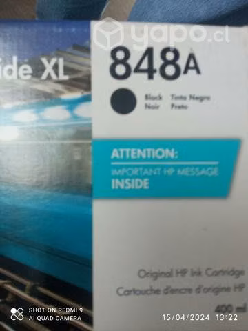 Tintas hp 848a colores originales de 400ml