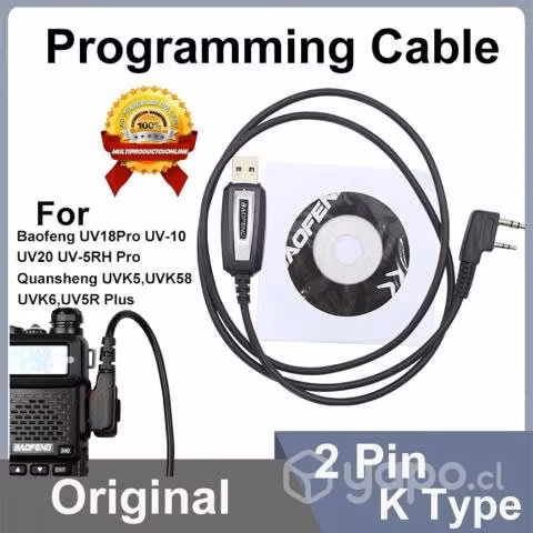 Cable Programación USB Y CD Para Radios Baofeng