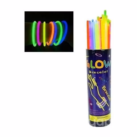 100 Pulseras Fluor Luminosas Barras Led Fiesta