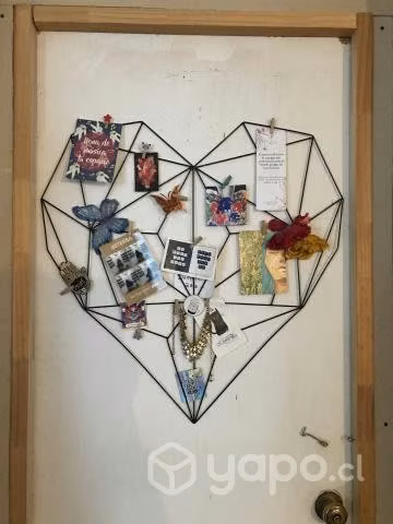 Porta fotos rejilla corazon