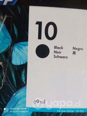 Tintas HP 10 y 82 Black original de 69ml