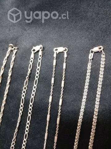 4 cadenas de plata